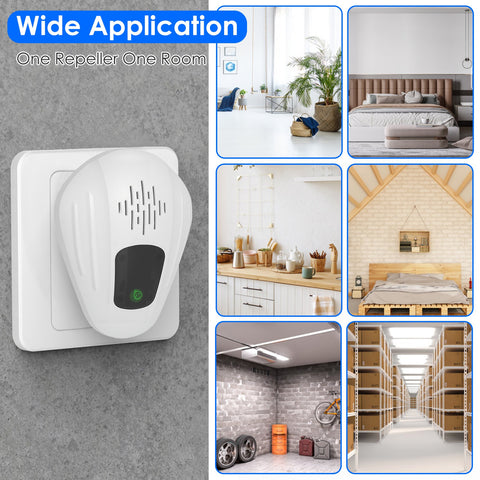 2 Pack Pest Control Device for Mosquitoes Cockroaches Rats Plug In Ultrasonic Insect Repellent Indoor for Bedroom Garage Warehouse Office