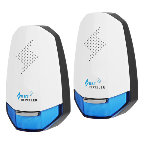 iMounTEK 2-Pack Ultrasonic Pest Repeller with Night Light – White