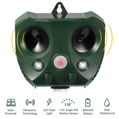 iMounTEK Solar Animal Repeller – LED Flash IPX6 Waterproof