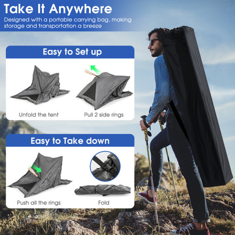 Pop-Up Camping Tent for 2-3 People with Carry Bag and Rainfly for Backpacking Hiking Trip