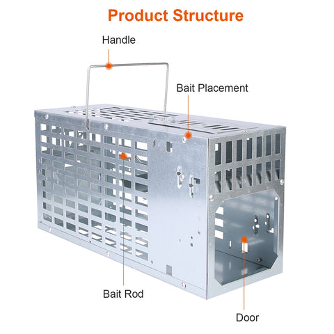 iMounTEK Humane Live Mouse Trap – Metal Cage Single Door Continuous Capture