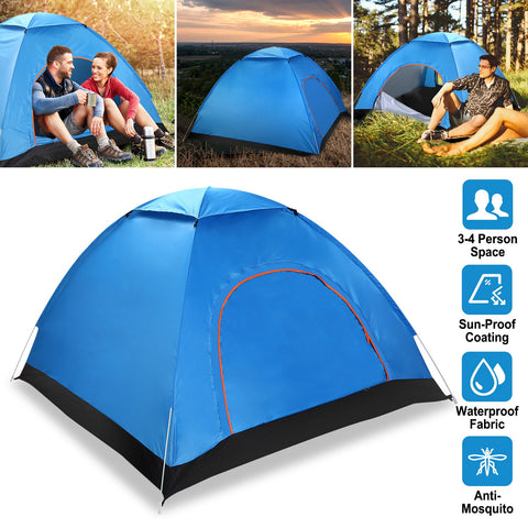 iMounTEK 4-Person Pop Up Tent – Instant Setup Waterproof (Blue)
