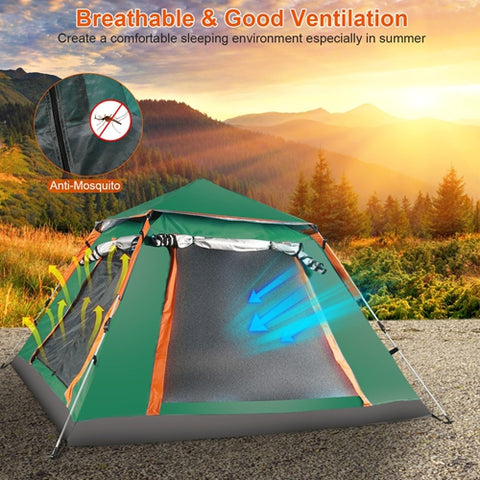 LakeForest 4-5 Person Camping Tent – Waterproof with Mosquito Nets (Green)