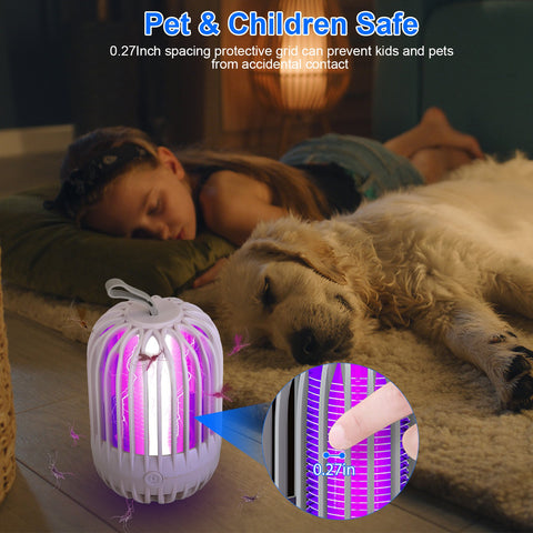 iMounTEK 900V Cordless Bug Zapper – USB-C Rechargeable Night Light (White)
