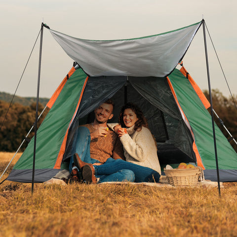 LakeForest 4-5 Person Camping Tent – Waterproof with Mosquito Nets (Green)