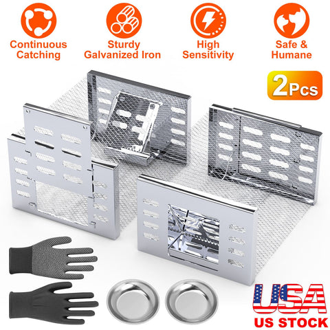 iMounTEK 2-Pack Humane Rat Trap Cage – Automatic Continuous Catch & Release