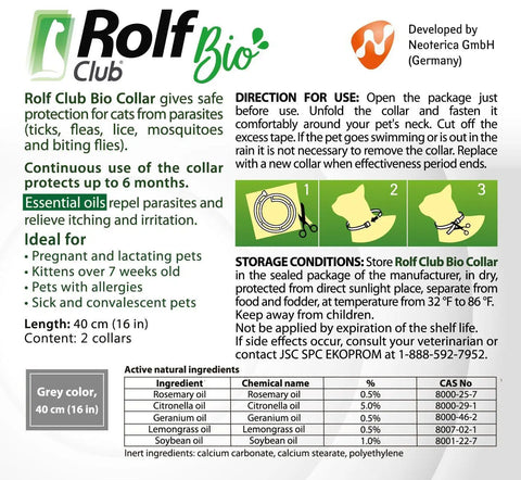 Natural Flea Collar for Cats - 12 Months Control, Essential Oil Repellent (1 Count)