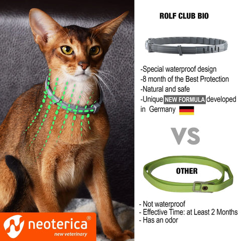 Natural Flea Collar for Cats - 12 Months Control, Essential Oil Repellent (1 Count)