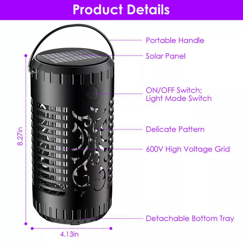 Solar Garden Bug Zapper Lamp - Insect Killer Torch by LakeForest